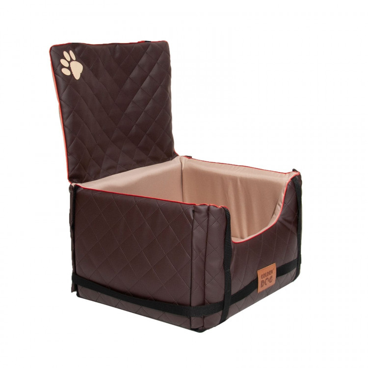 Autosedačka Lux Comfort pre psa M 33 x 52 x 44 cm – hnedá